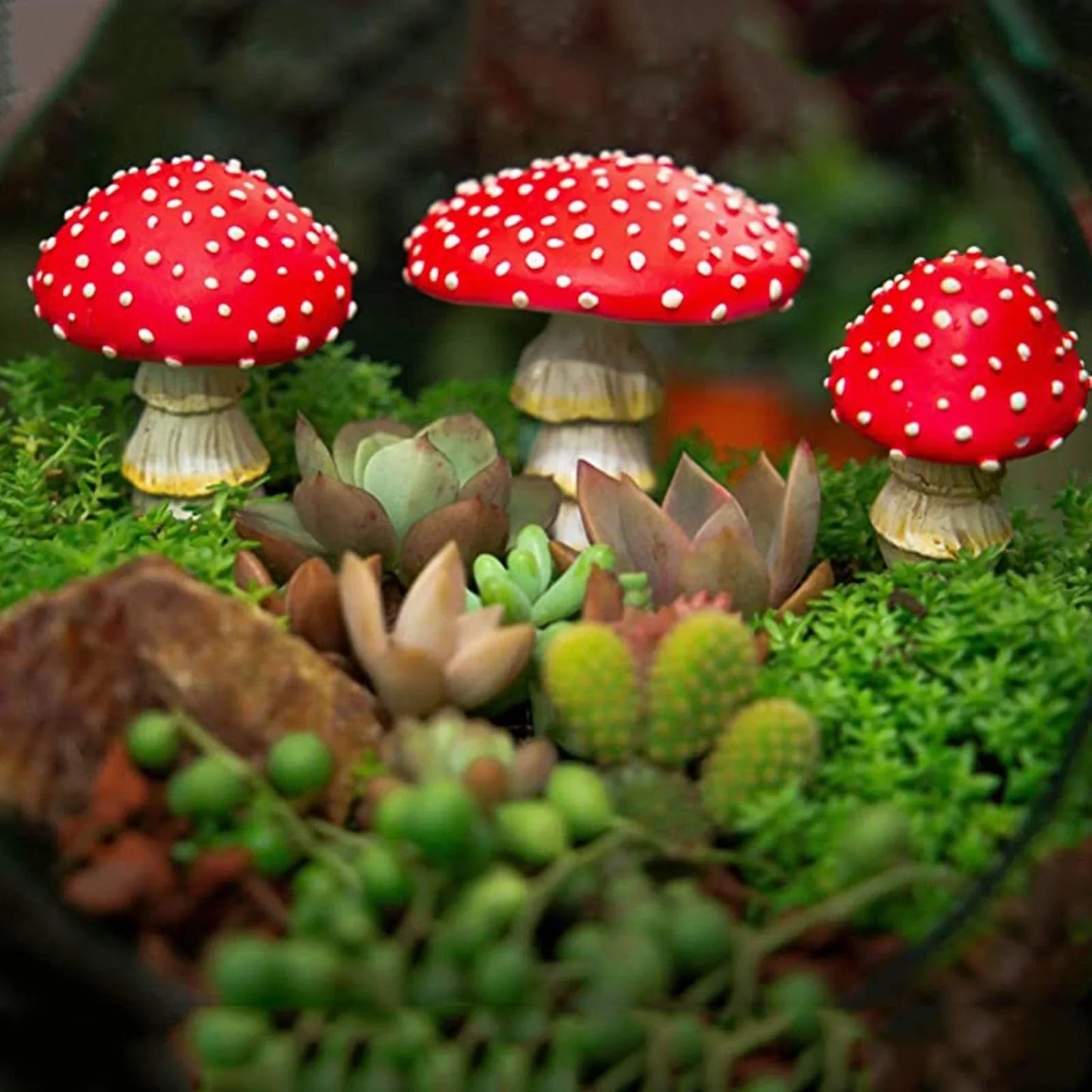 3pcs Fairy Mini Mushroom Solar Lights