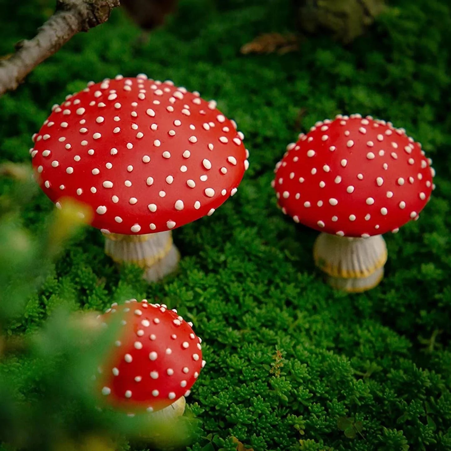 Lampes solaires féeriques en forme de mini champignon, 3 pièces