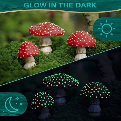 Lampes solaires féeriques en forme de mini champignon, 3 pièces