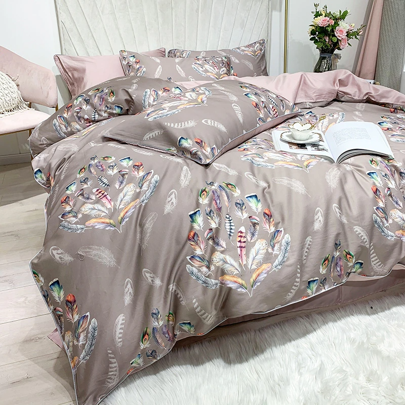 Amelia Feather Print Egyptian Cotton Bedding Set