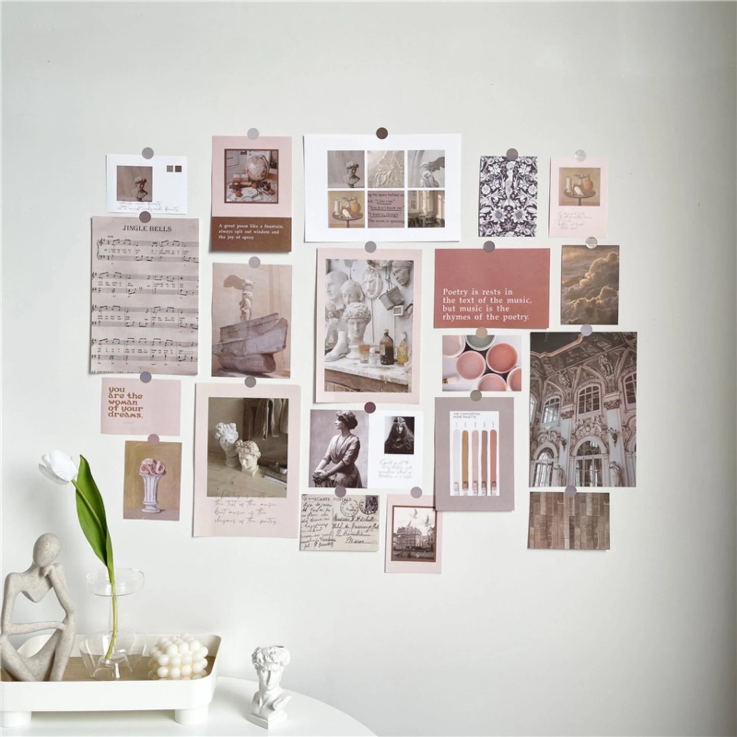 Vintage Academia Kraft Paper Wall Collage Kit
