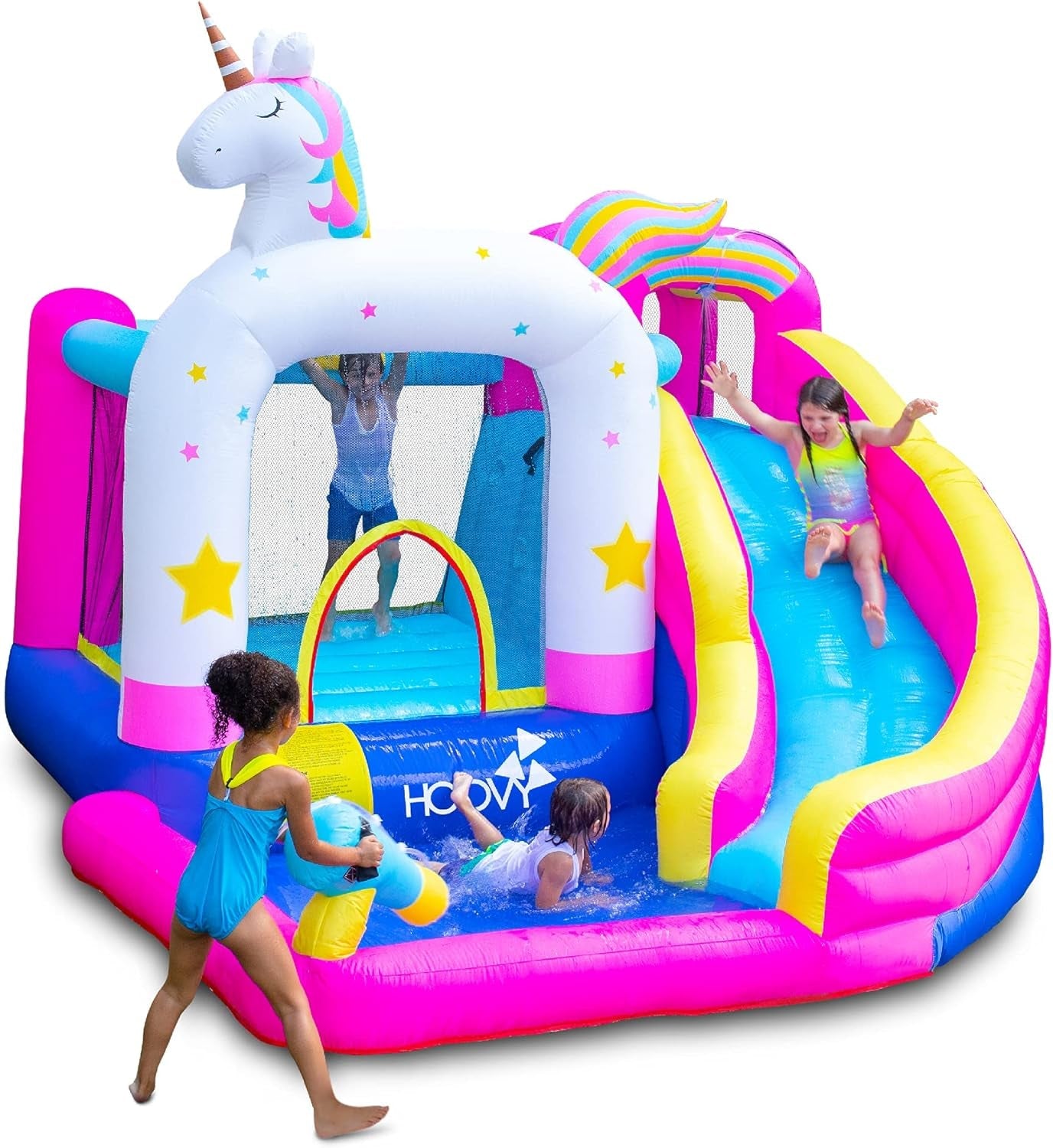 Giant Inflatable Bounce House Water Slide with Trampoline & Pool Easy to Set up with Blower & Carry Bag | 12 FT X 10.5 FT X 6.6 FT | Inflatable Bouncers Sports & Outdoor Play Toys & Games