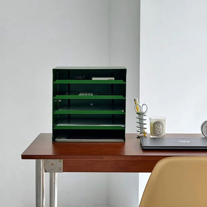 Sleek Solid Color Metal Desktop Organizer