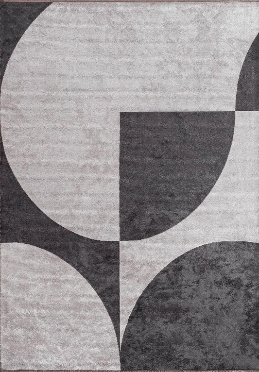 Arc Charcoal - Light Cream Rug area carpet area rug carpet Color_Grey Color_White coral Material_Cotton & Viscose