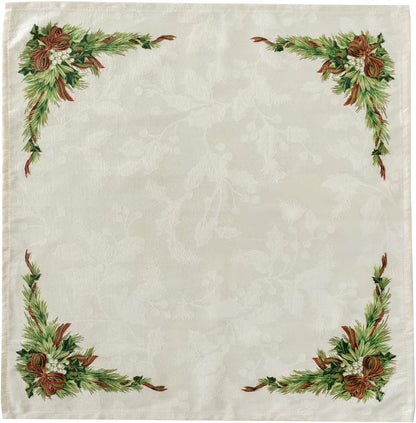 Benson Mills Weihnachtsbänder – Stoffservietten aus bedrucktem Stoff für Weihnachts-, Winter- und Feiertagstischdecken (48,3 x 48,3 cm Servietten, 4er-Set, Weihnachtsbänder)