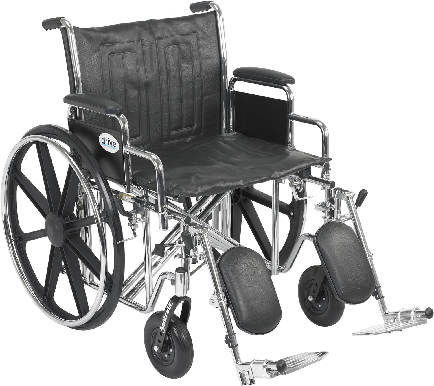 Drive Medical Sentra EC Heavy Duty Bariatric Transport Wheelchair with Detachable Desk Arms and Swing-Away Footrests, Black Mobility & Daily Living Aids Mobility Aids & Equipment Mobility Scooters & Accessories Self-Propelled Wheelchairs Wheelchairs