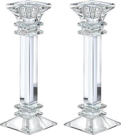 Crystal Candle Holders Set of 2-9.2" Tall Crystal Candlestick Holders - Ultra Elegant & Modern Centerpiece Home Décor Candleholders Candles & Holders Candlestick Holders Home & Kitchen Home Décor Products