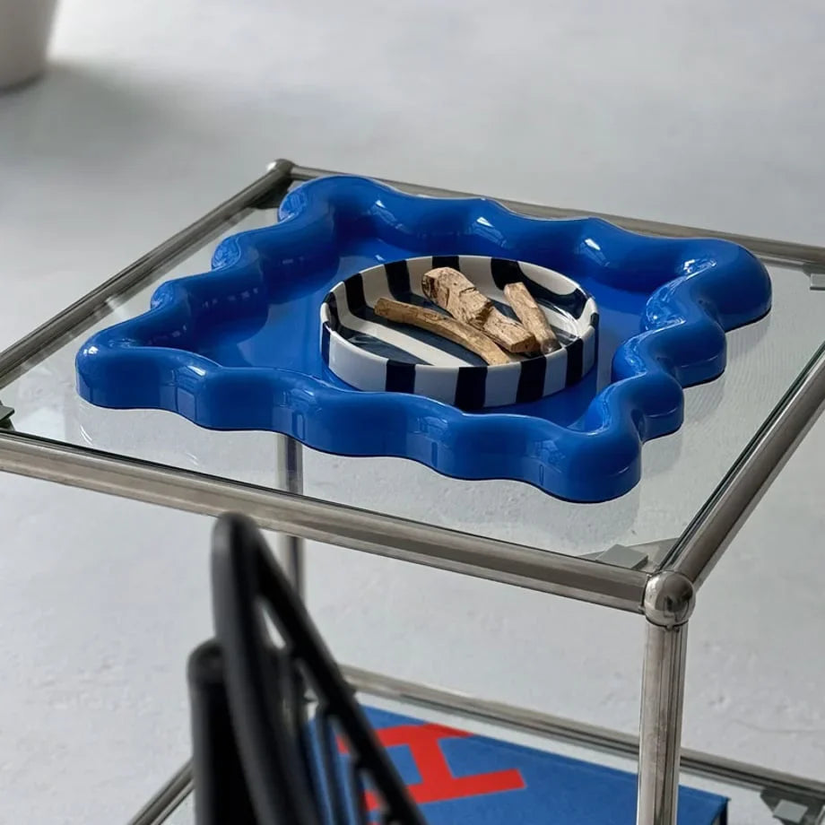 Sculptural Wavy Melamine Jewelry & Trinket Tray