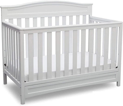 Emery Deluxe 6-In-1 Convertible Crib, Greenguard Gold Certified, Bianca White Baby Products Convertible Cribs Furniture Infant & Toddler Beds Nursery