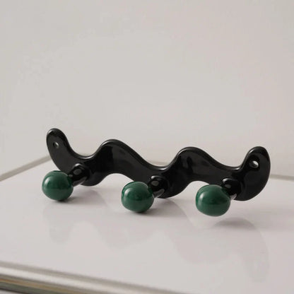 Glossy Wavy Ceramic Wall Hooks