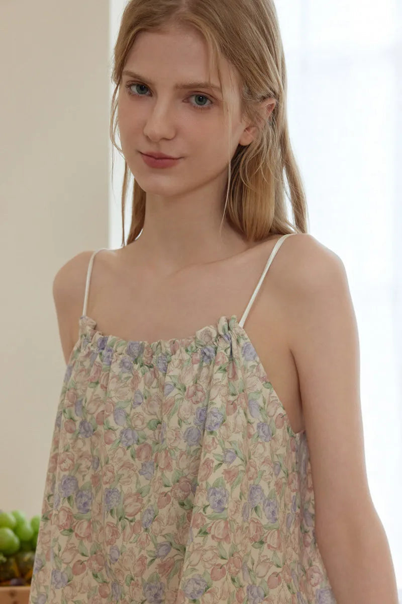 Soft Ditsy Floral Washed Cotton Slip Pajama