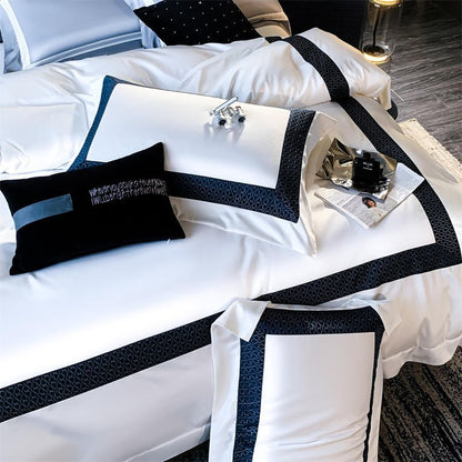 Sablier White Luxury Egyptian Cotton Bedding Set