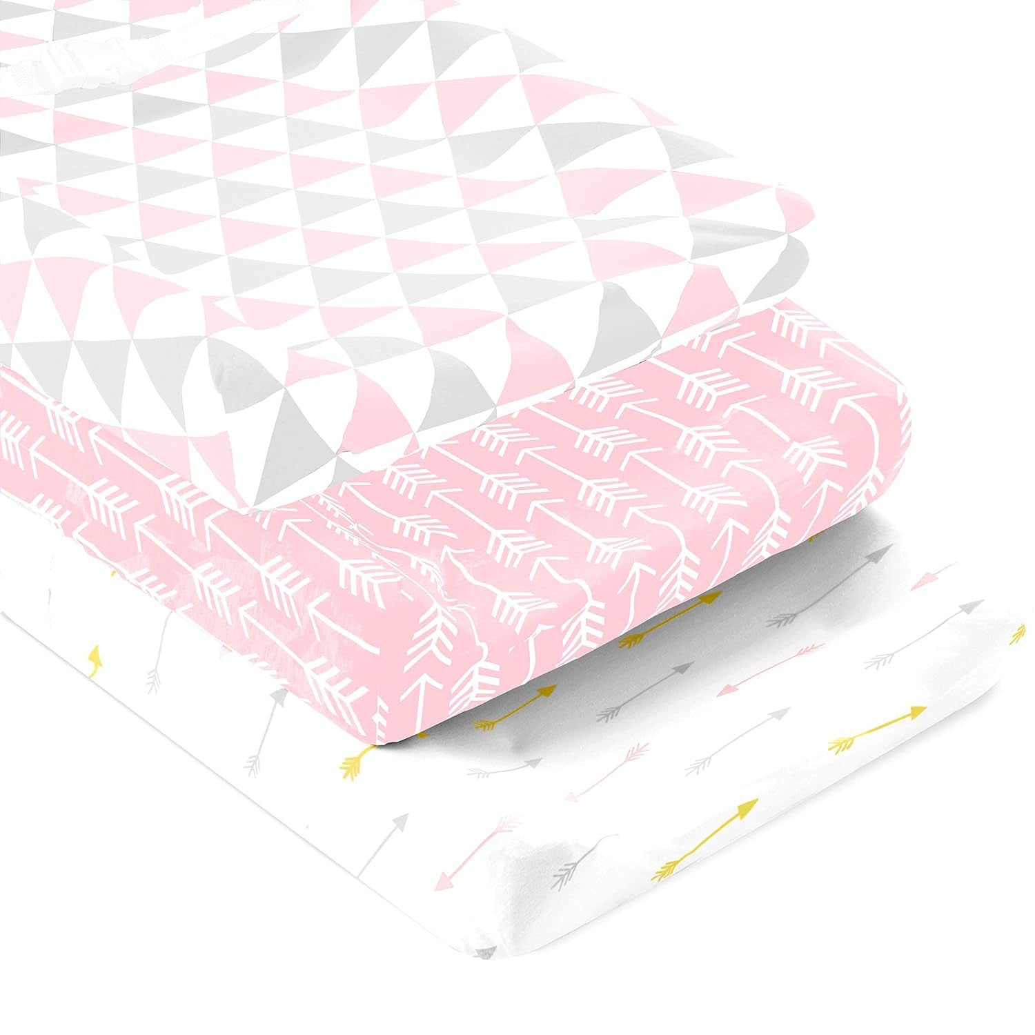 Changing Pad Cover – Baby Changing Pad Covers 4 Pack – Girl Changing Pad Cover – Pure Cotton Machine Washable Pink and White Changing Table Cover – Diaper Changing Pad Cover Sheets Baby Products Changing Table Pads & Covers Covers Diapering