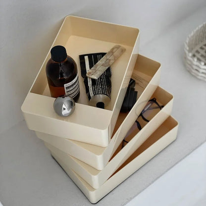 Sleek Minimalist ABS Rotating Makeup Organizer