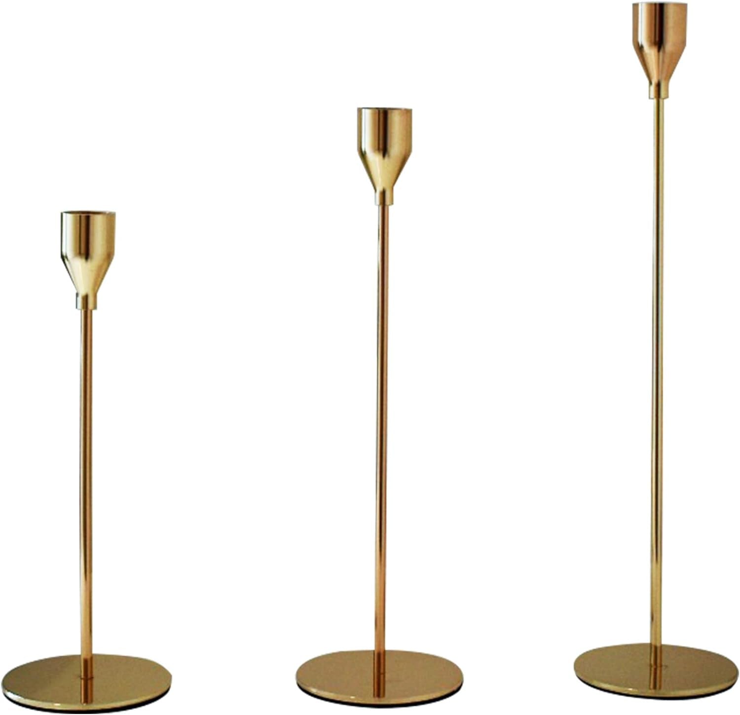 Decorative Candle Holders for Taper Candles-Kitchen Decor-Living Room Decor-Advent Candle Holder-Candlestick Holders for Wedding,Dining and Party-Elegant and Sturdy Design-(Imperial Gold) Candleholders Candles & Holders Candlestick Holders Home & Kitchen Home Décor Products