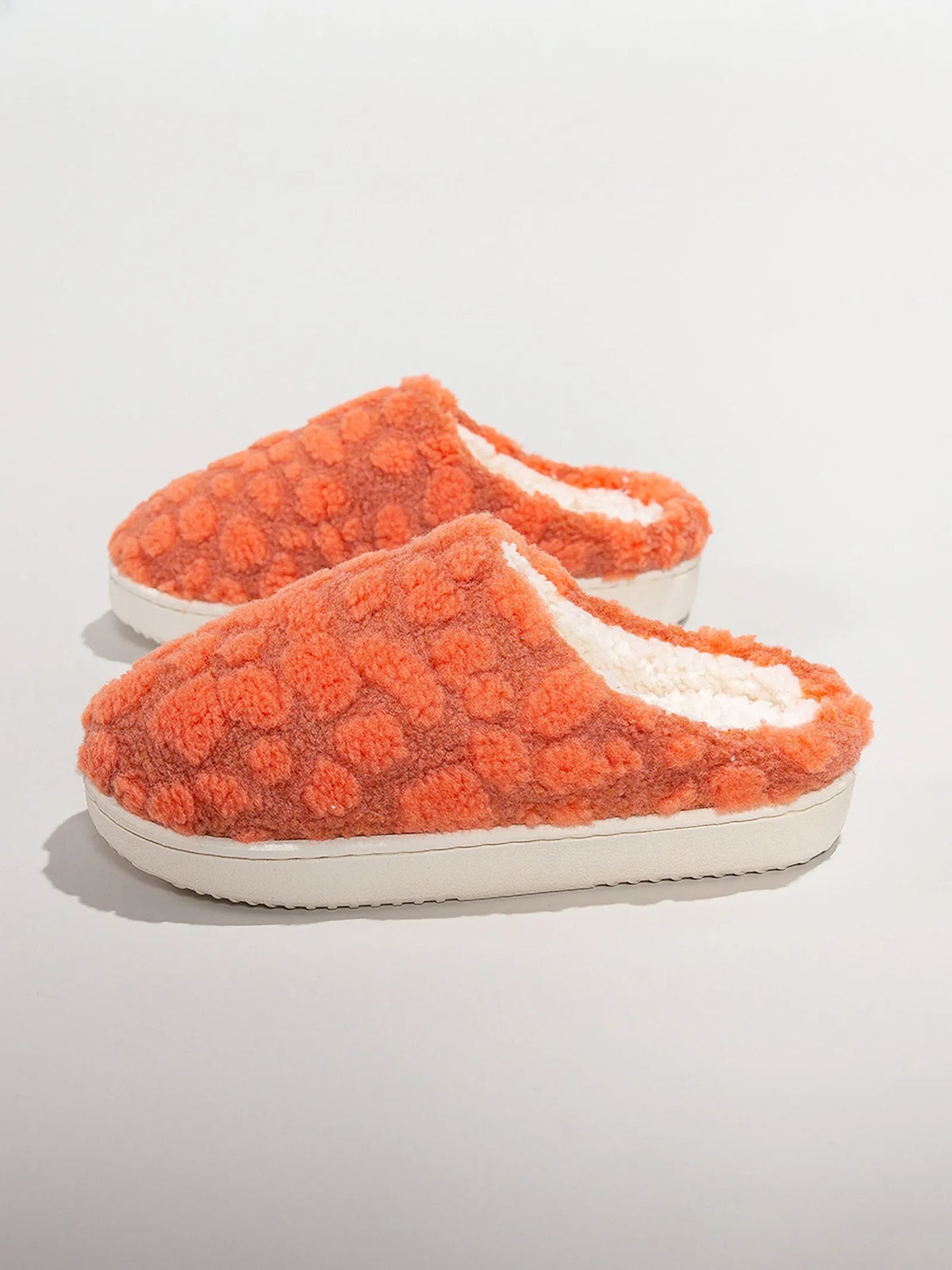 Plush Bubble Textured Fleece House Slippers