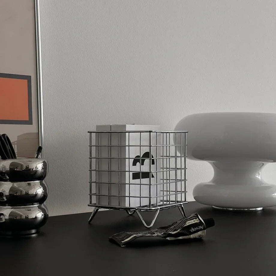 Minimalist Grid Metal Desktop Organizer