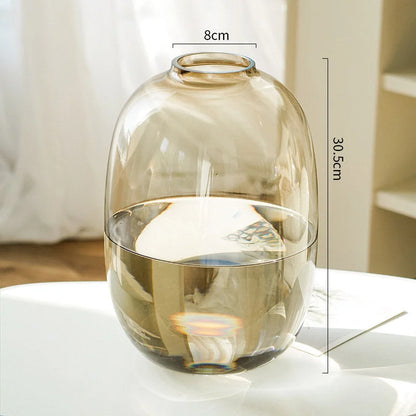 Minimalist Tinted Oval Glass Vase