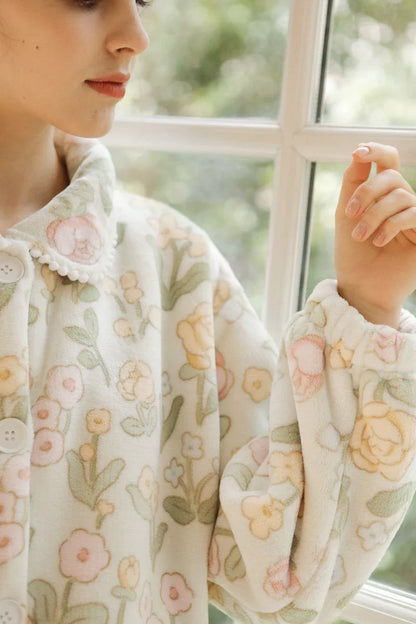 Plush Floral Flannel Fleece Pajama