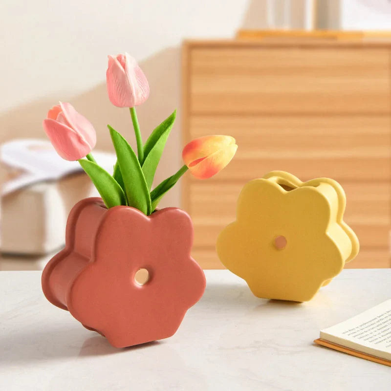 Daisy Bloom Ceramic Stacking Vase