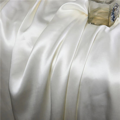 Eloise Pearl White Luxury Pure Mulberry Silk Bedding Set