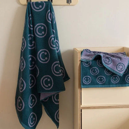Plush Smiley Face Cotton Towels