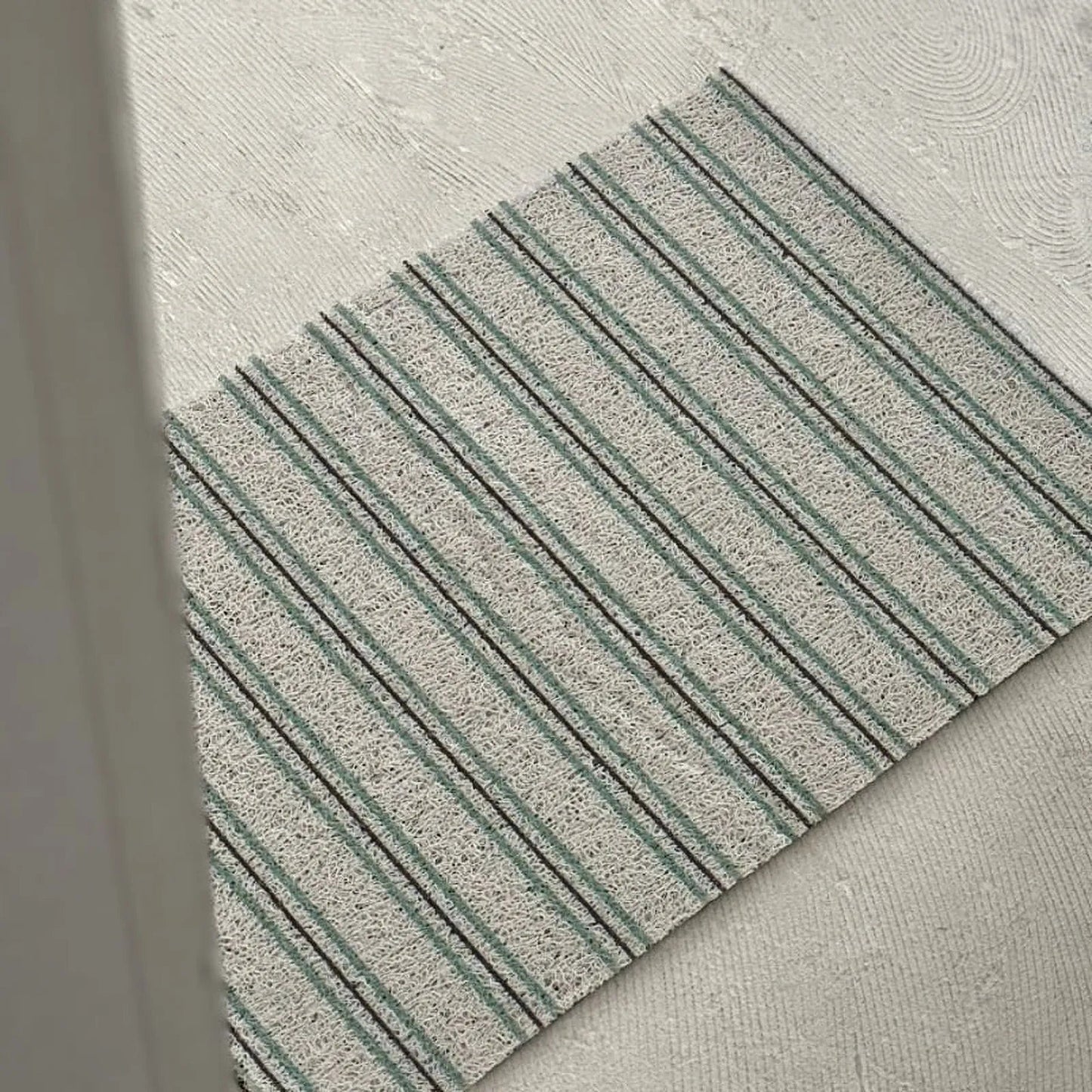 Textured Pinstripe PVC Coil Accent Rug