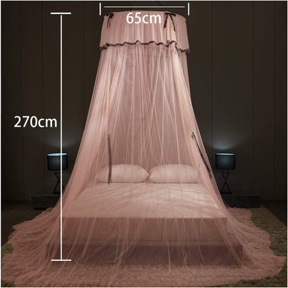 Ultra Large for Single to King Size, Princess Dome Bed Canopy Netting for Bedroom Decoration Adult Adult Awning Dome Bed Net Suitable for Single Bed Double Bed Quick Installation(Pink) Bed Canopies & Drapes Bedding Home & Kitchen