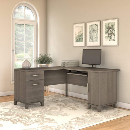 Bush Furniture Somerset L Shaped Desk with Storage and Lateral File Cabinet in Ash Gray Cabinets File Cabinets Lateral File Cabinets Office Furniture & Lighting Office Products Racks & Shelves