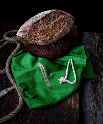 Patented Reusable Linen Bread Bag for Homemade Bread Large,Natural Organic Canvas Bread Loaf Bags,Green Bread Boxes Food Storage Home & Kitchen Kitchen & Dining Storage & Organization