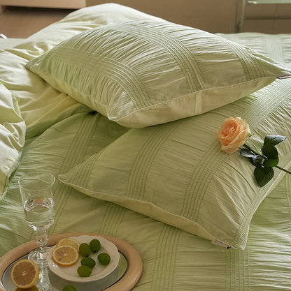 Textured Pintuck Washed Cotton Bedding Set