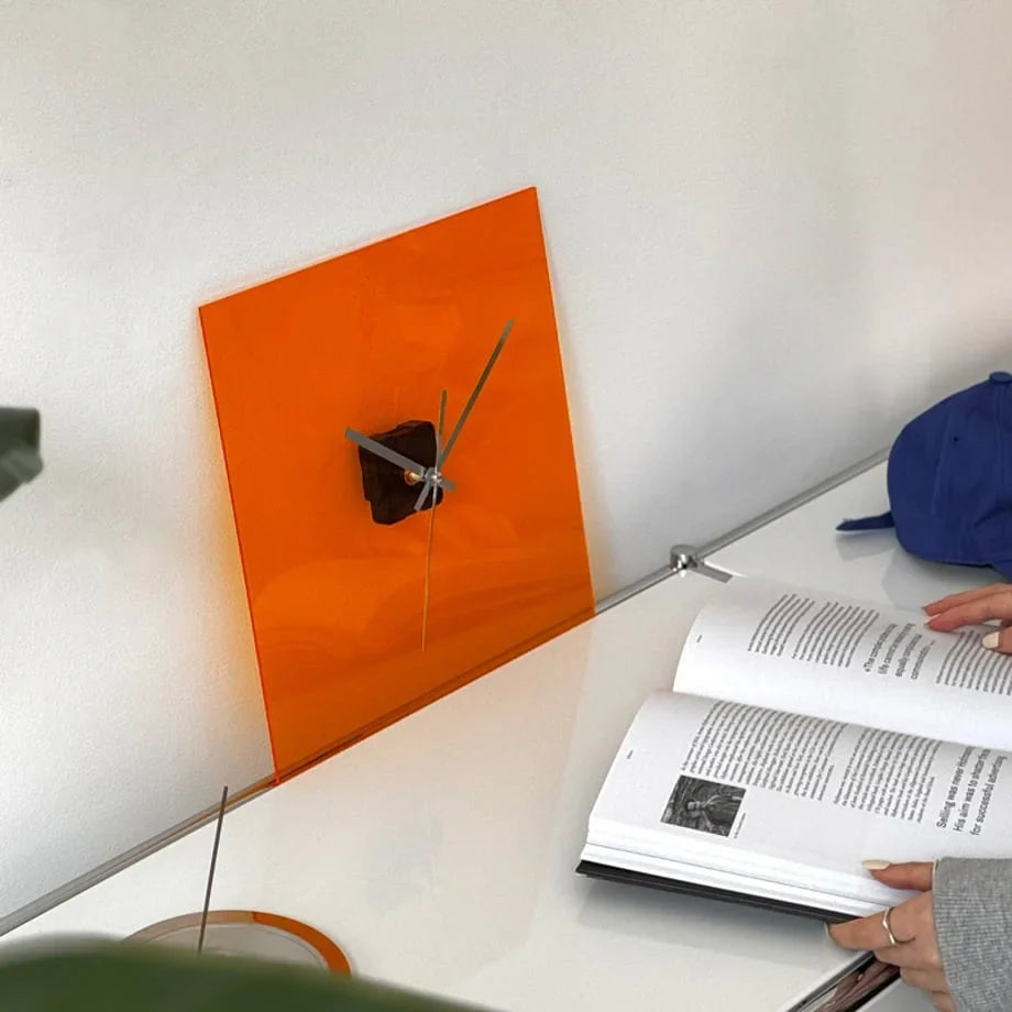 Sleek Solid Color Acrylic Table Clock