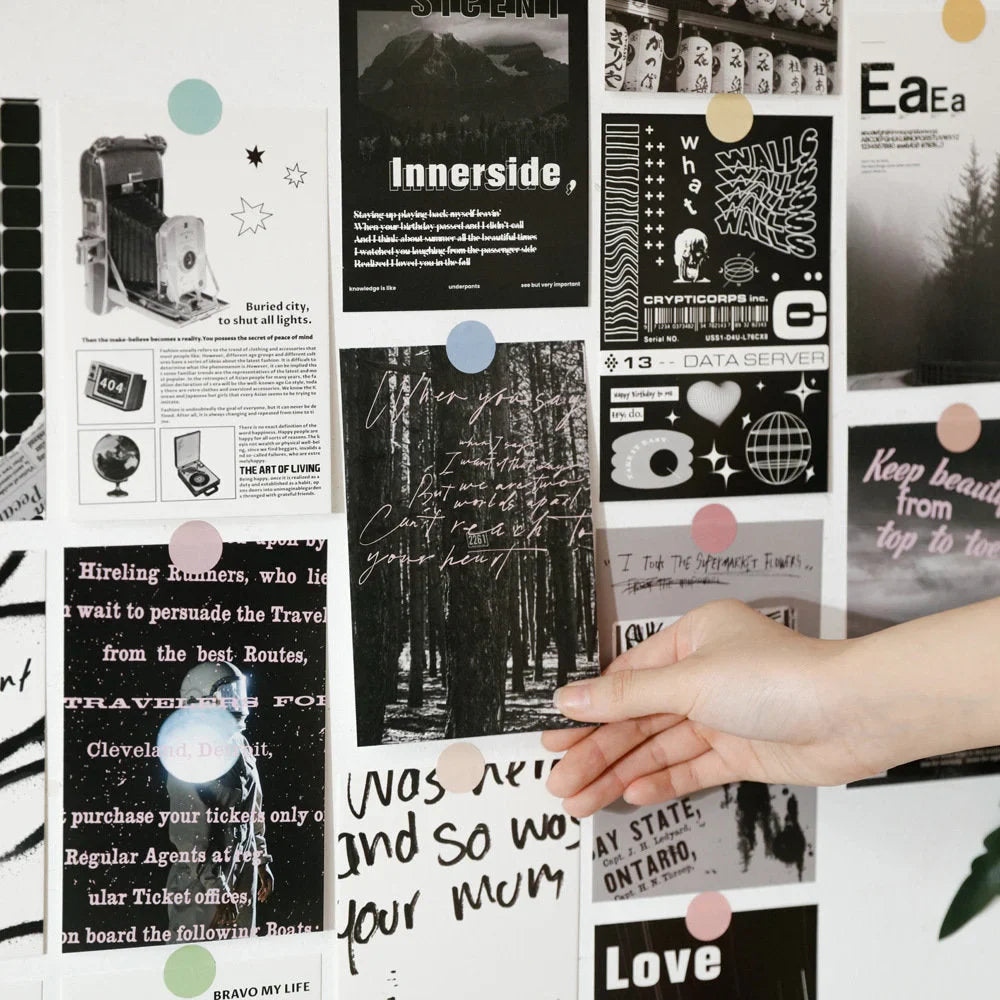 Monochrome Typographic & Photographic Wall Collage Kit