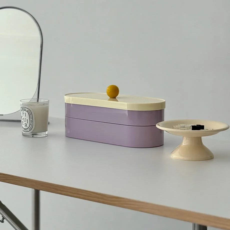 Smooth Colorblock ABS Makeup Organizer