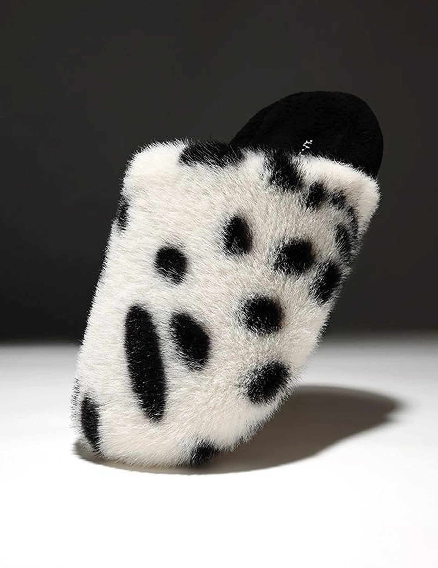 Fuzzy Animal Print Plush Polyester House Slippers