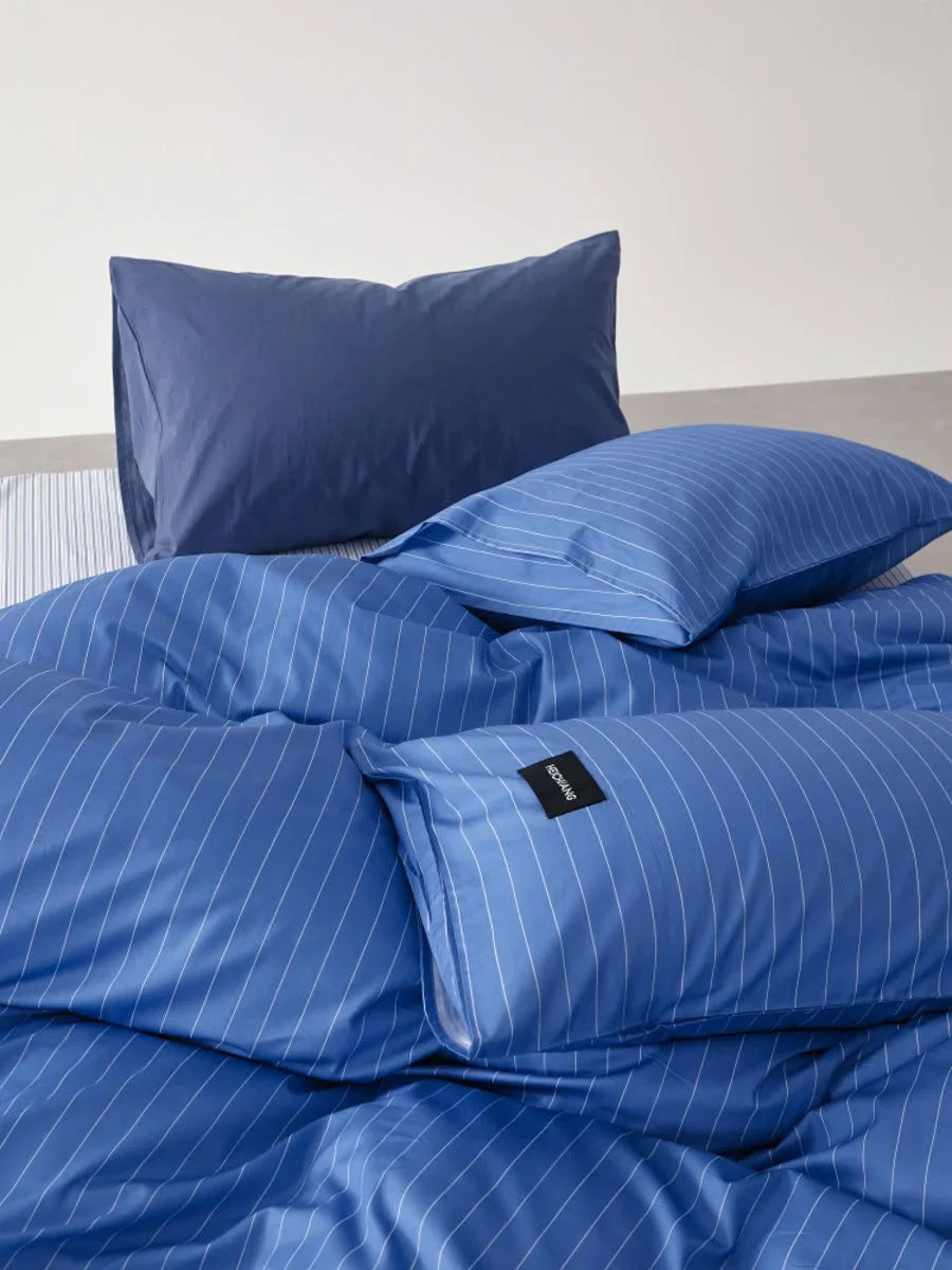 Crisp Pinstripe Washed Cotton Bedding Set