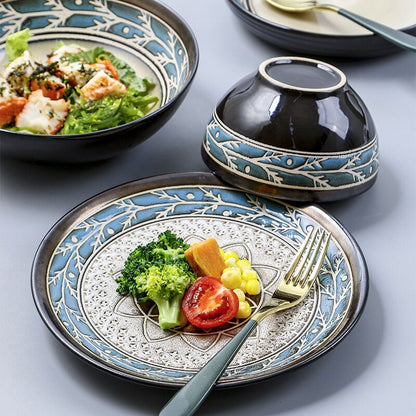 Royal Grandeur Embossed Ceramic Plates & Bowls Plates