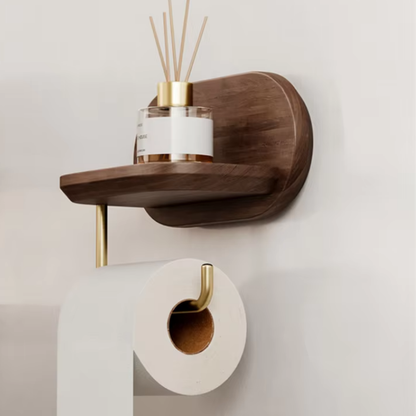Walnut-Style Metal Tissue and Paper Towel Holder