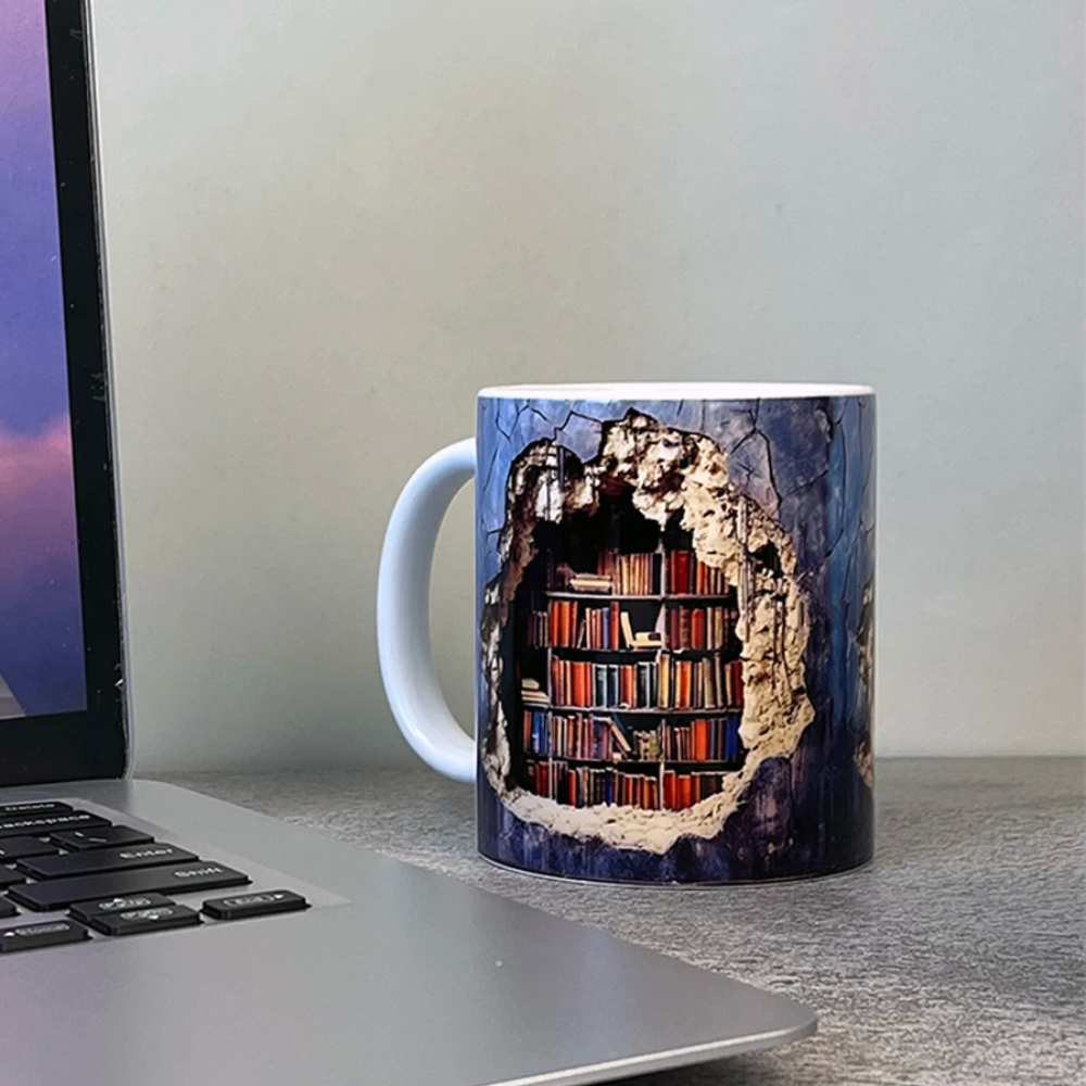 3D Bookshelf Mug