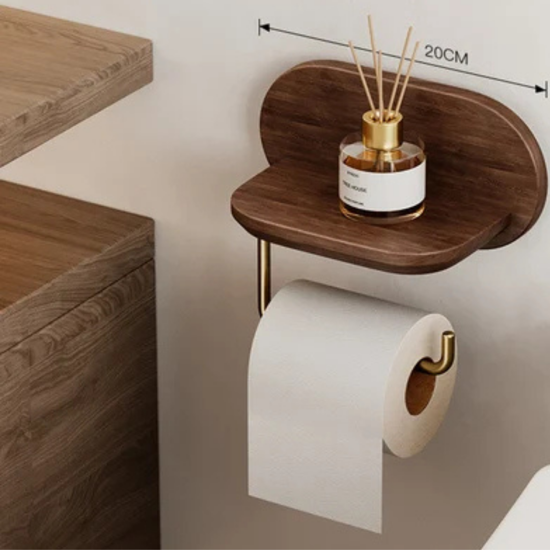 Walnut-Style Metal Tissue and Paper Towel Holder
