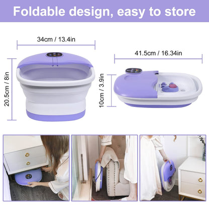 Foot Spa Bath Massager with Heat Bubbles and Vibration Massage and Jets, 16OZ Tea Tree Oil Foot Soak Epsom Salt, Collapsible Foot Bath Spa Bucket with Infrared Light & Remote Control - Purple Beauty & Personal Care Foot Foot Baths & Spas Hand & Nail Care Tools & Accessories