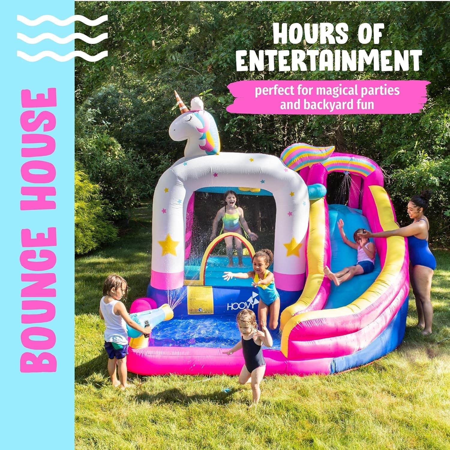 Giant Inflatable Bounce House Water Slide with Trampoline & Pool Easy to Set up with Blower & Carry Bag | 12 FT X 10.5 FT X 6.6 FT | Inflatable Bouncers Sports & Outdoor Play Toys & Games