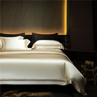 Willa Gold Modern Satin Egyptian Cotton Bedding Set
