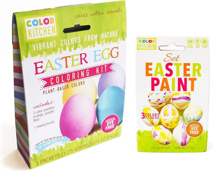 Colorkitchen Easter Egg Coloring Kit and Paint Set Combo – Natural Plant-Based | Colorful Egg Dye Kit and Paints | Artificial Dye-Free | Non-Gmo | Box Makes Egg Drying Tray Cooking & Baking Food Coloring Grocery & Gourmet Food Pantry Staples