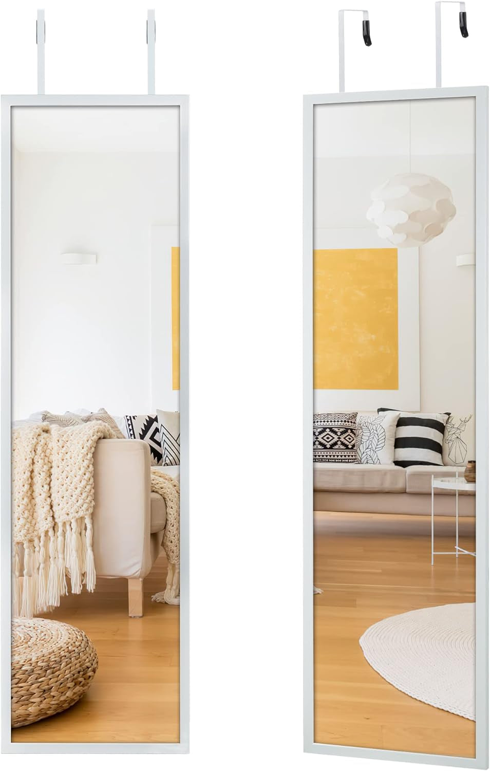 Edenseelake 2 Packs 14X48 Inch Full Length Wall Mirrors, over Door Mirror for Bedroom, Living Room, Gold Home & Kitchen Home Décor Products Mirrors Wall-Mounted Mirrors