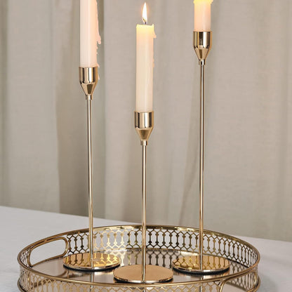 Gold Candlestick Holders 3Pcs, Taper Candle Holders for Candlesticks, Valentines Day Wedding Decorations & Centerpieces for Dining Room Table Candleholders Candles & Holders Candlestick Holders Home & Kitchen Home Décor Products