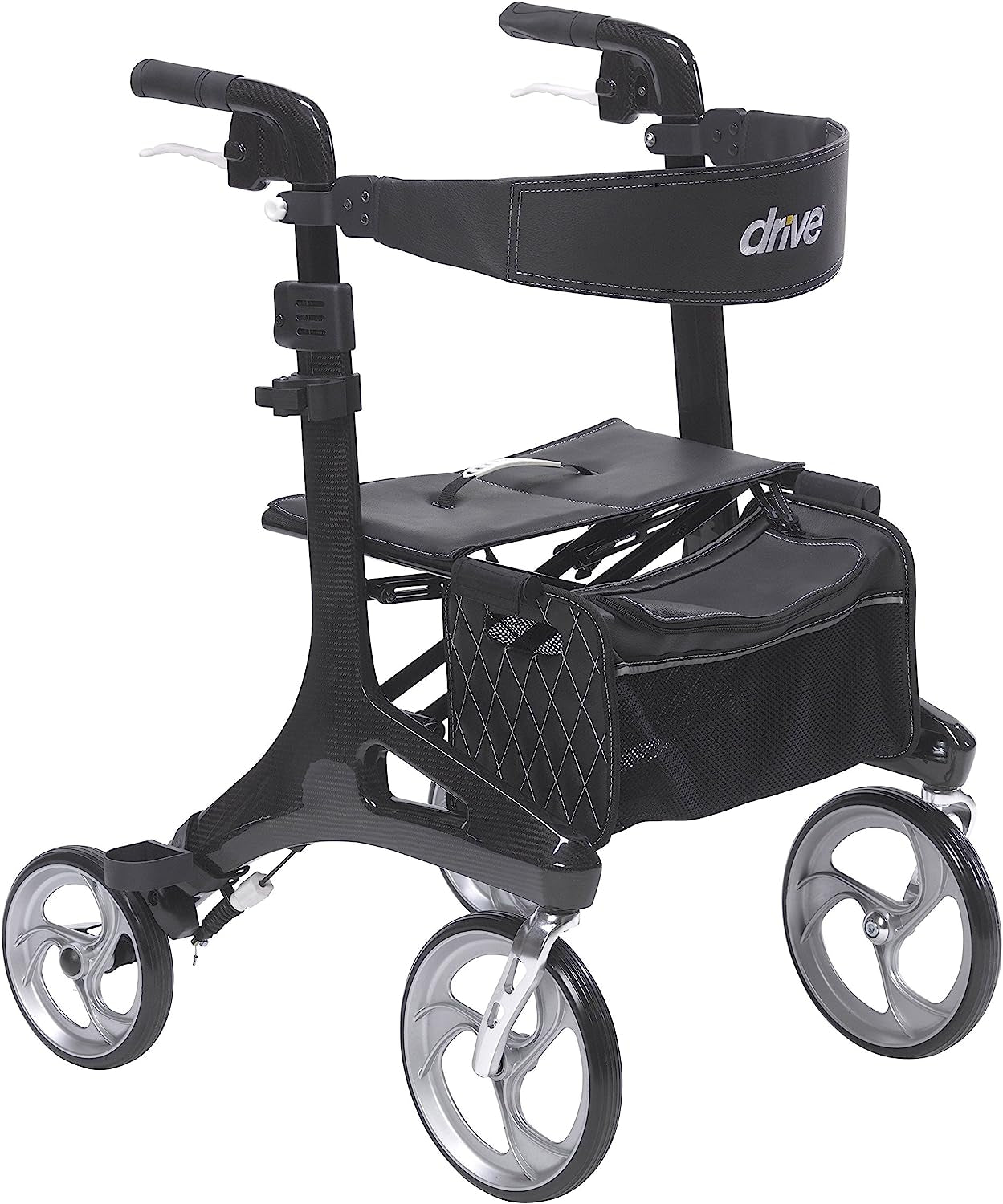 Drive Medical RTL10266-T Nitro DLX Foldable Rollator Walker with Seat, Red Medical Supplies & Equipment Mobility & Daily Living Aids Mobility Aids & Equipment Rollators & Accessories Rolling Walkers Walkers