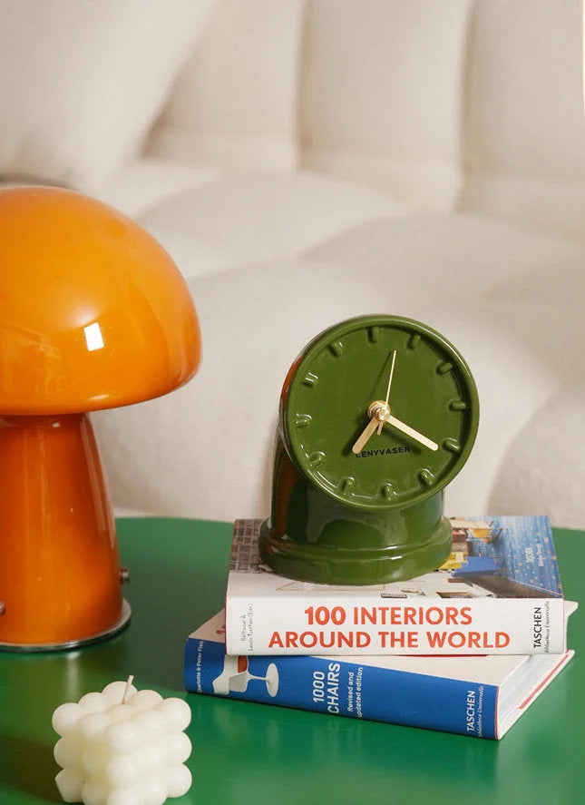 Sculptural Industrial Pipe Ceramic Table Clock