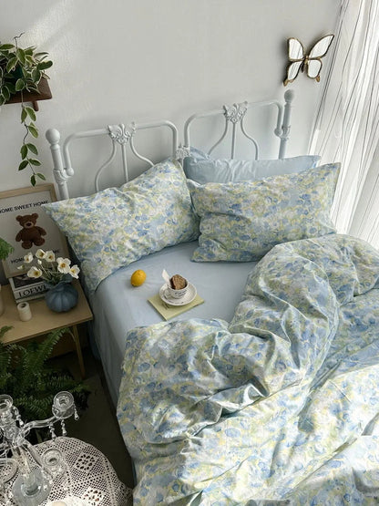 Breezy Watercolor Floral Cotton Bedding Set