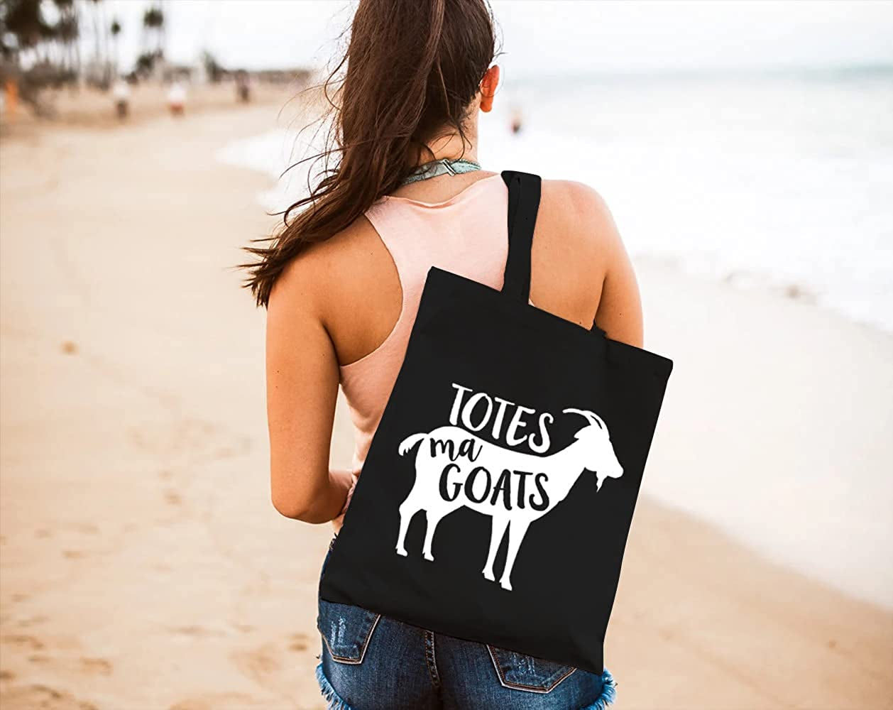 GXVUIS Totes Ma Goats Canvas Tote Bag for Women Aesthetic Reusable Grocery Shoulder Shopping Bags Animal Lovers Funny Gifts Home & Kitchen Kitchen & Dining Luggage & Bags Reusable Grocery Bags Shopping Totes Storage & Organization Travel & To-Go Food Containers